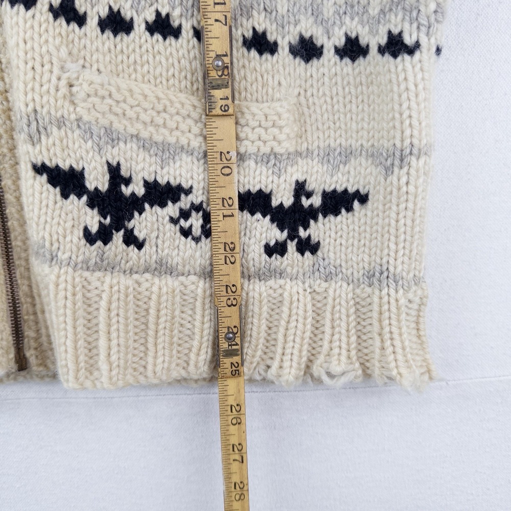 60's Vtg Cowichan Hand Knit Thunderbird Wool Cardigan Sweater Men's Large *Read - Picture 15 of 16